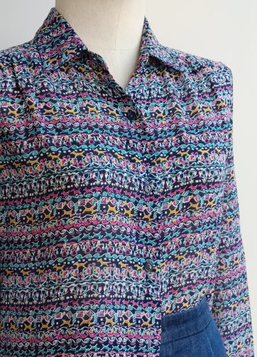 Camisa VINTAGE azul perritos TALLA 34