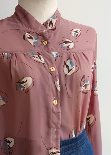 Camisa VINTAGE rosa vino tulipán TALLA 40-42