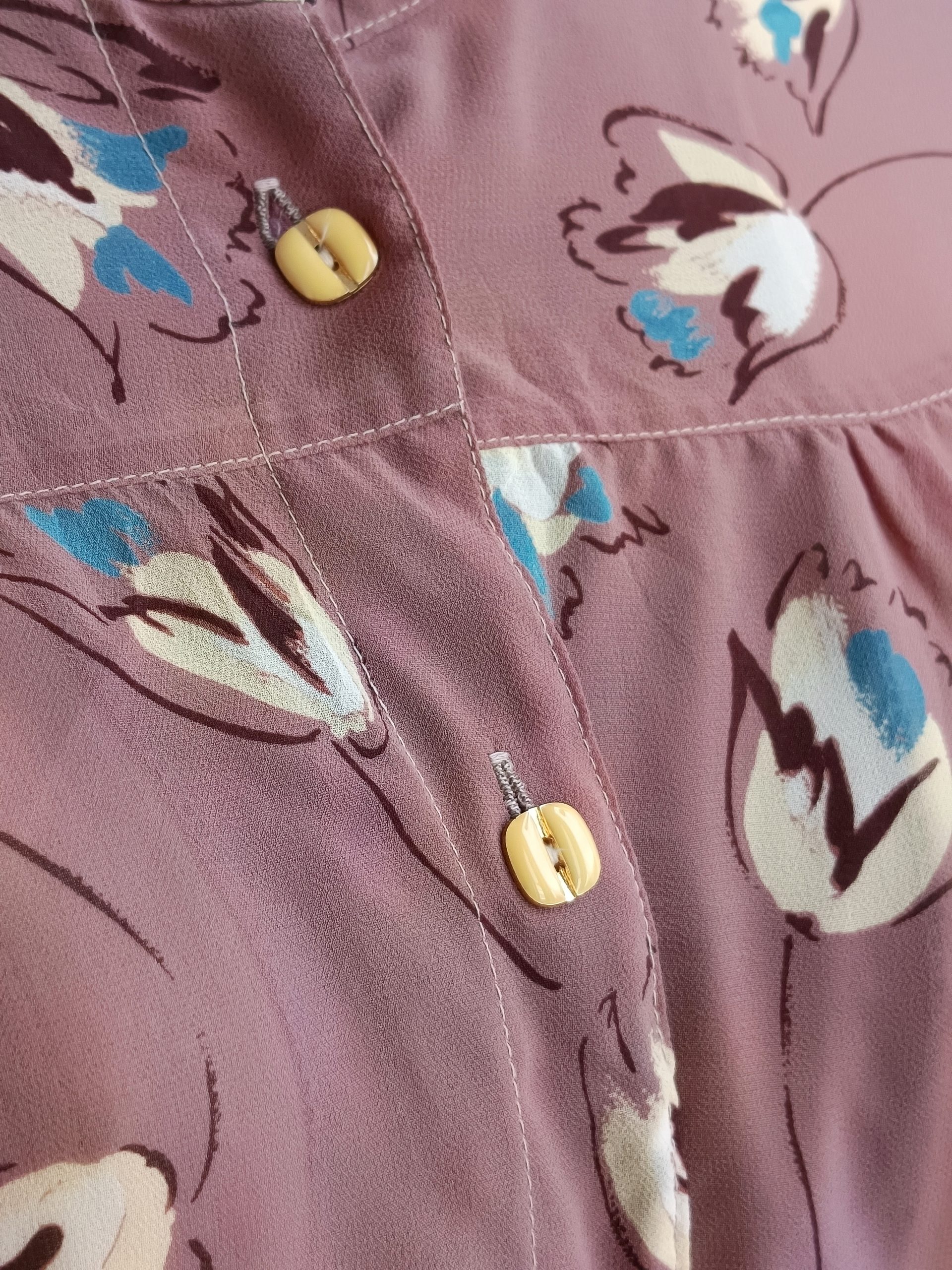 Camisa VINTAGE rosa vino tulipán TALLA 40-42 - Imagen 3