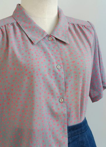 Camisa VINTAGE motas rosas TALLA 40-42