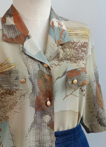 Camisa VINTAGE flores prensadas TALLA 42