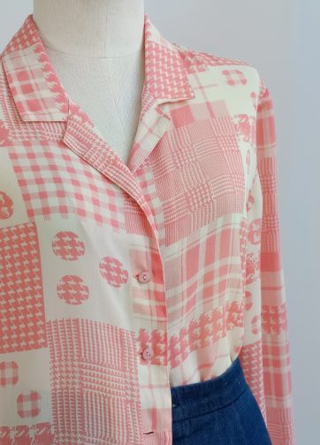Camisa VINTAGE formas salmón TALLA 42