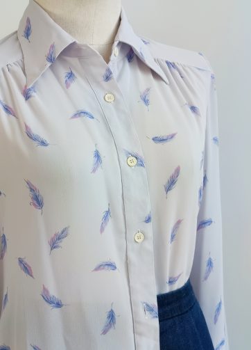 Camisa VINTAGE lila pluma TALLA 34