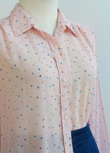 Camisa VINTAGE rosa pastel TALLA 40-42