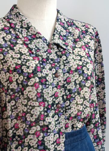 Camisa VINTAGE jardin romántico TALLA 38-40