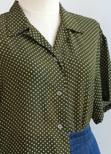 Camisa VINTAGE kaki lunarcitos TALLA 42-44