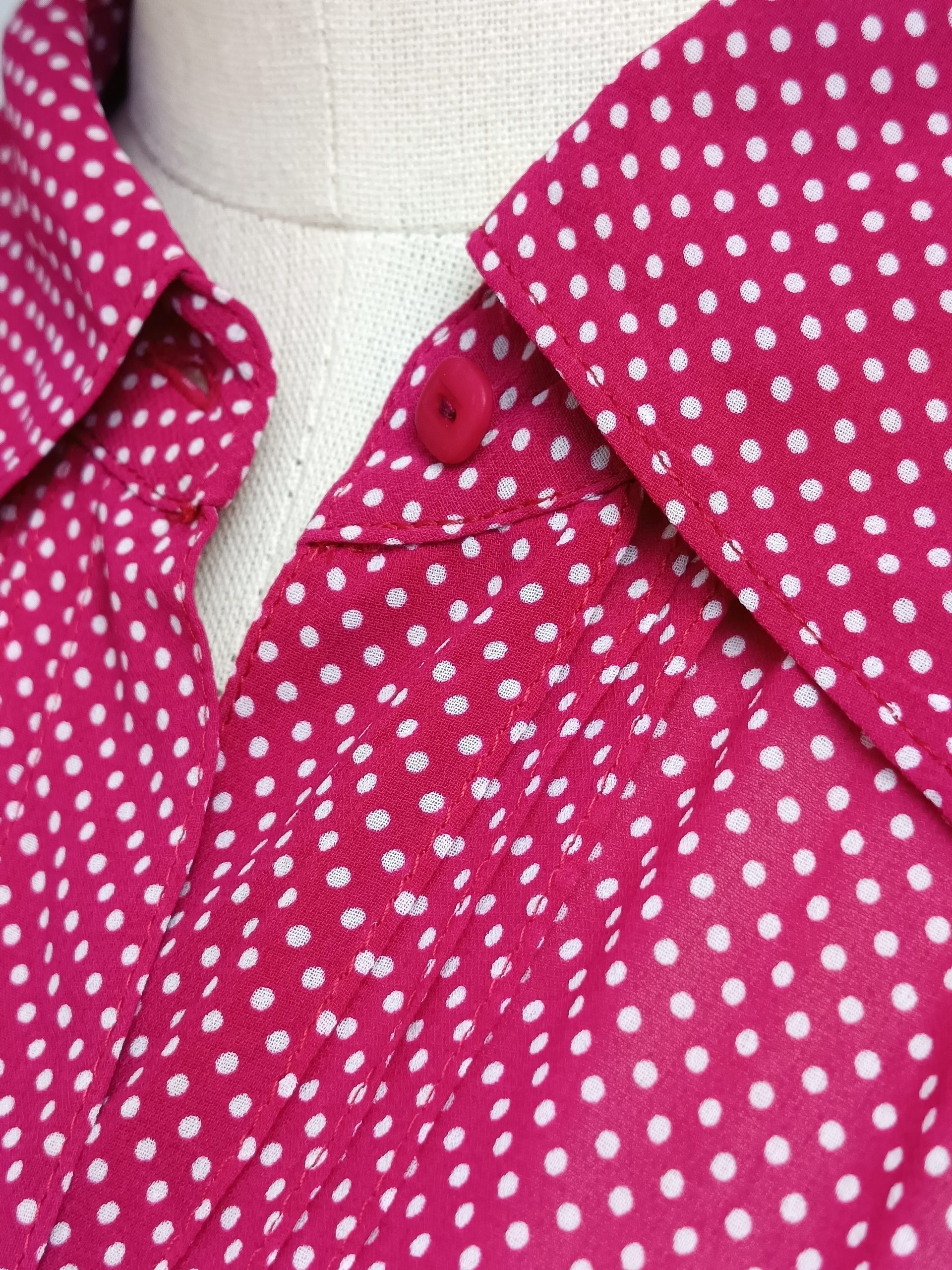 Camisa VINTAGE frambuesa lunarcitos TALLA 36-38 - Imagen 3