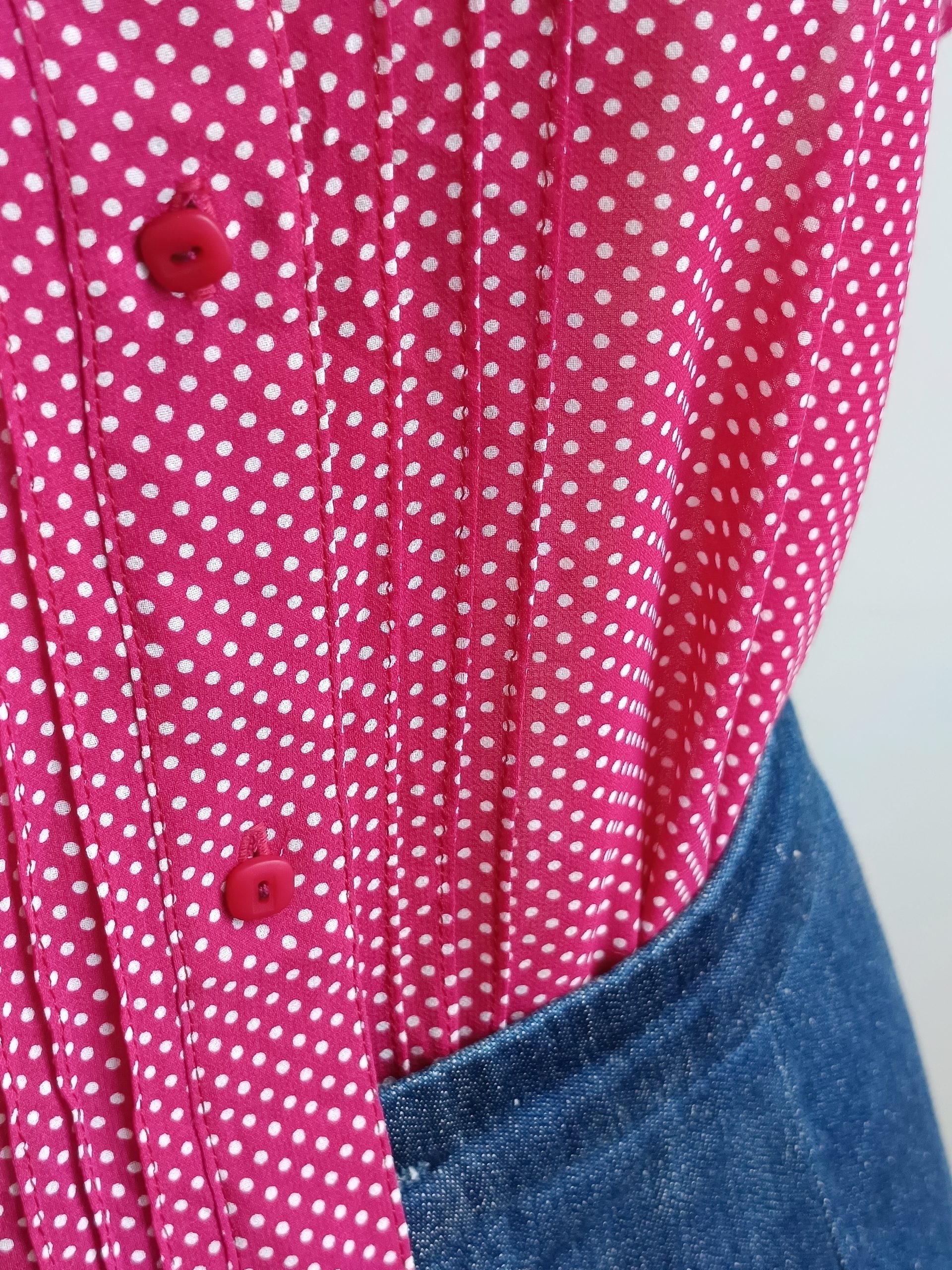 Camisa VINTAGE frambuesa lunarcitos TALLA 36-38 - Imagen 4