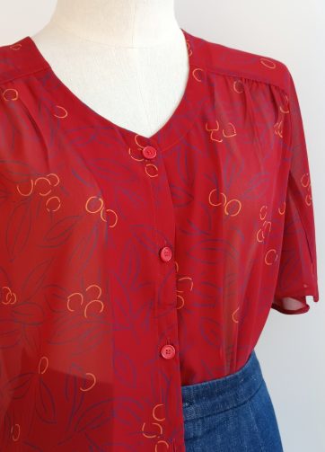 Camisa VINTAGE granate aceituna TALLA 36-38