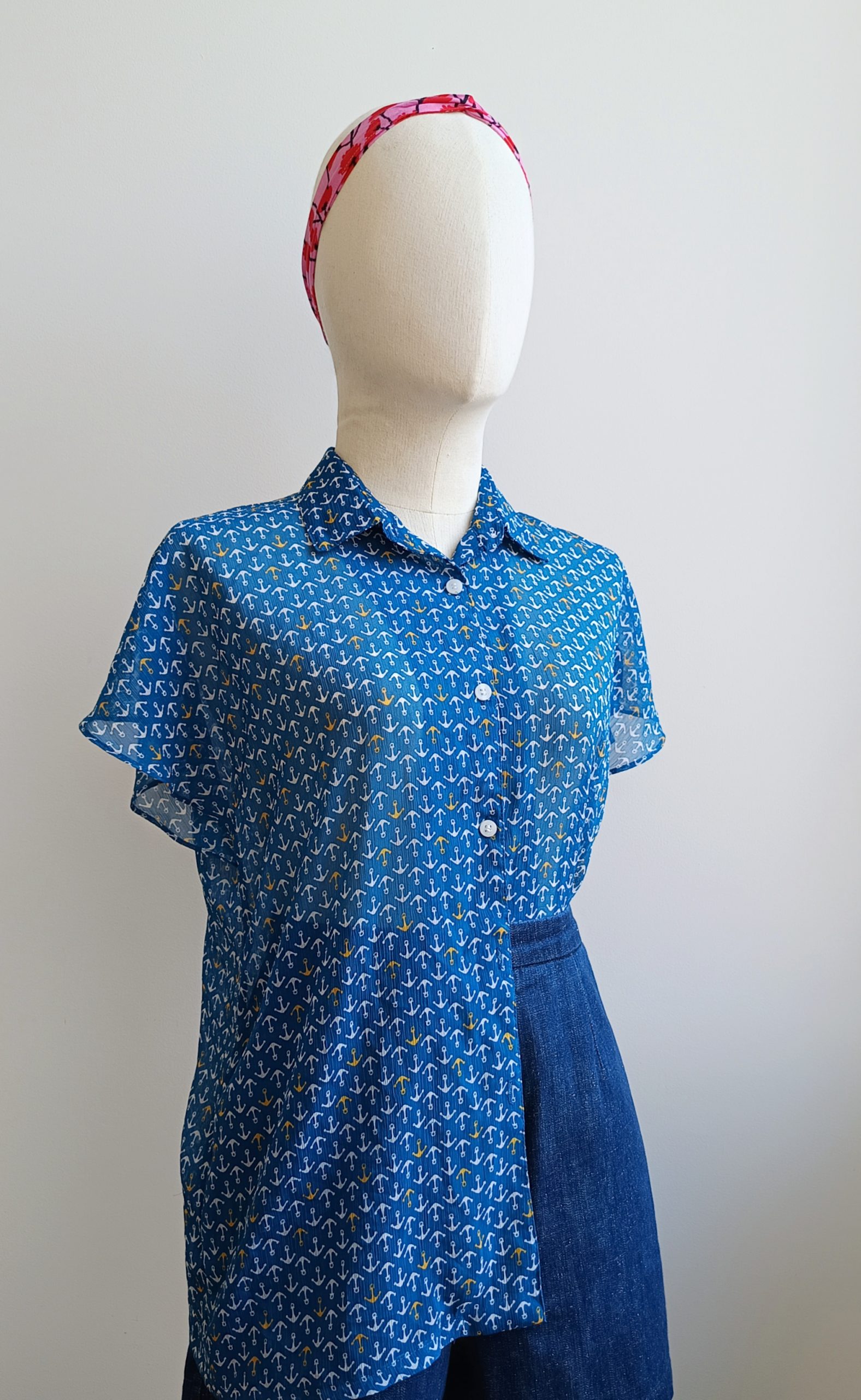 Camisa VINTAGE anclas TALLA 34-36 - Imagen 2