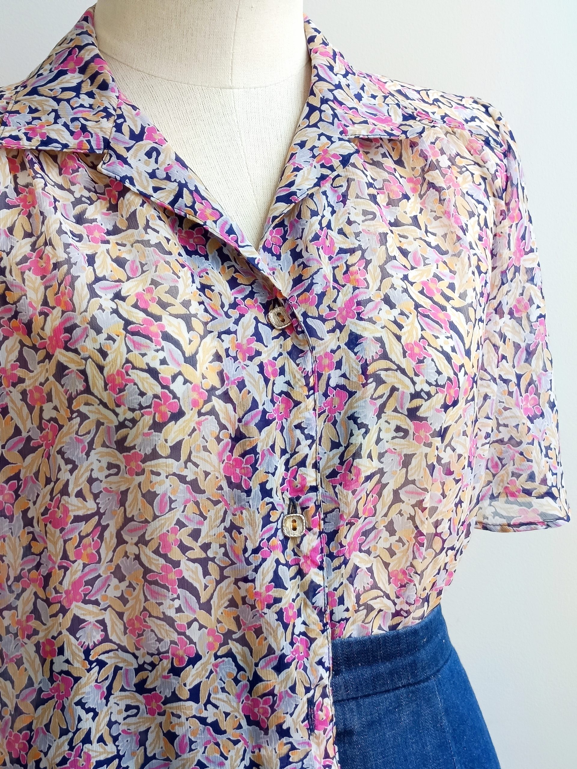 Camisa VINTAGE jardin botánico TALLA 38-42