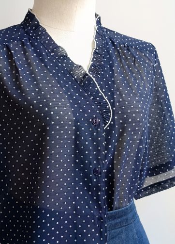 Camisa VINTAGE azul lunarcitos TALLA 42