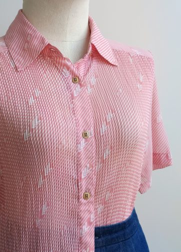 Camisa VINTAGE rosa rayitas TALLA 36