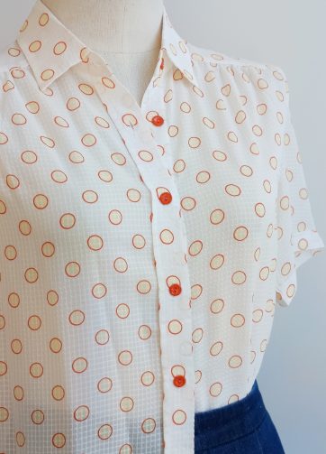 Camisa VINTAGE circulos naranjas TALLA 34