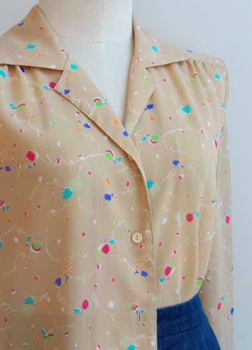 Camisa VINTAGE fruta tropical TALLA 36-38