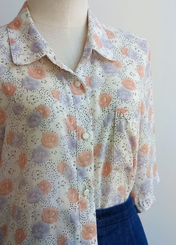 Camisa VINTAGE flores acuarela tricolor TALLA 40-42