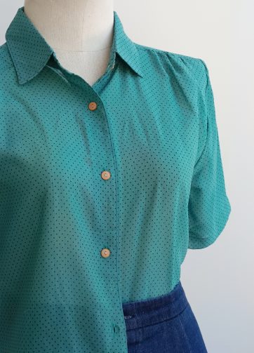Camisa VINTAGE turquesa lunarcitos TALLA 34