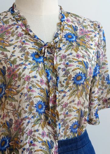 Camisa VINTAGE flor azulón TALLA 34
