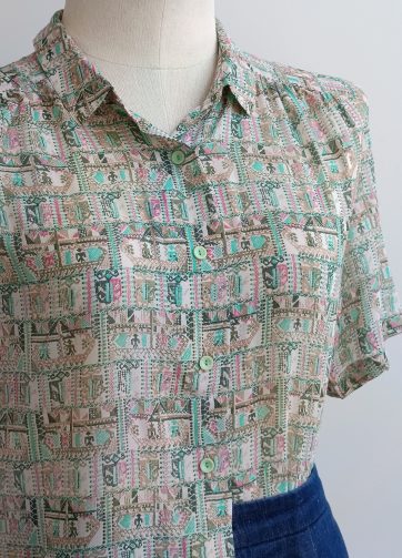 Camisa VINTAGE azteca verde TALLA 38-40