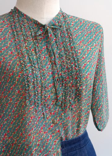 Camisa VINTAGE flor roja TALLA 34