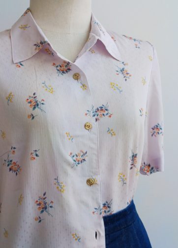 Camisa VINTAGE lila ramo TALLA 36