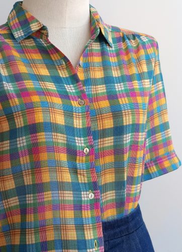Camisa VINTAGE cuadros colores TALLA 34