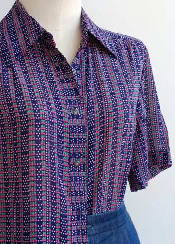 Camisa VINTAGE lunarcitos y flores TALLA 36-40