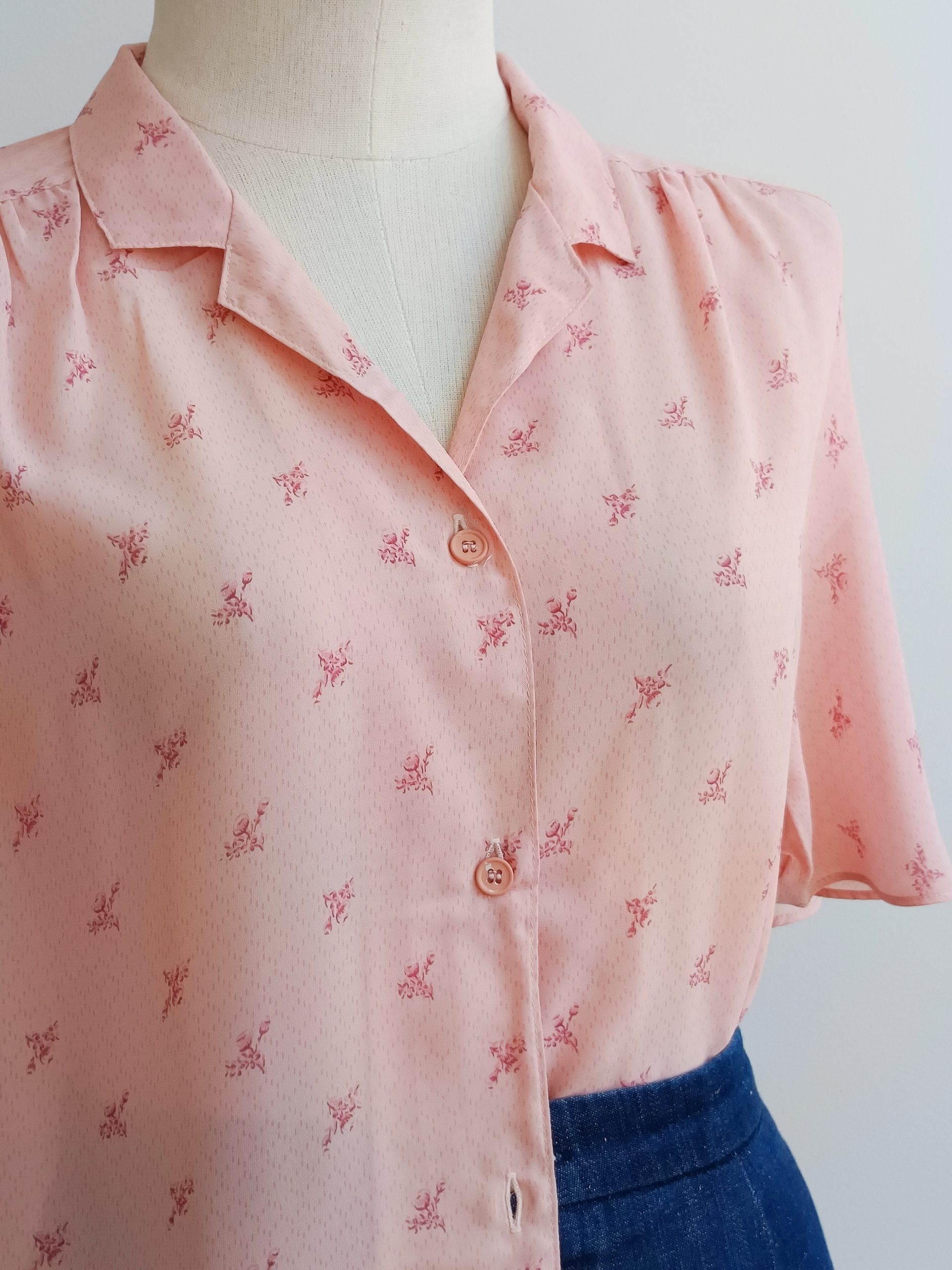 Camisa VINTAGE rosa ramito TALLA 36