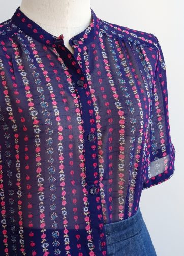 Camisa VINTAGE mariquitas fucsia TALLA 38-42