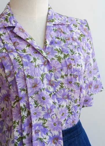 Camisa VINTAGE flor lila TALLA 34