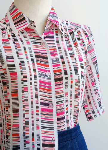 Camisa VINTAGE rectangulos colores TALLA 36