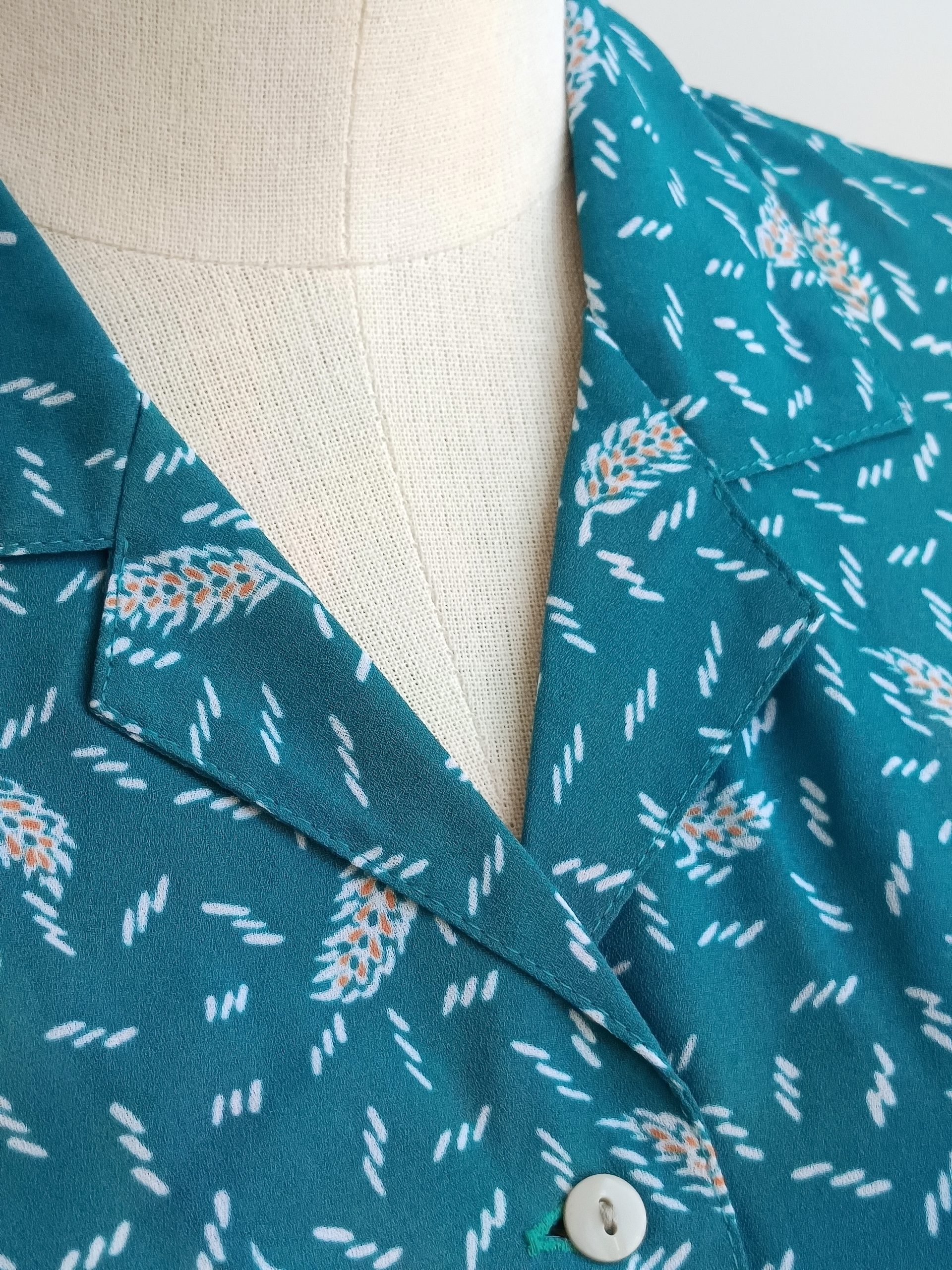 Camisa VINTAGE turquesa trigo TALLA 34 - Imagen 3