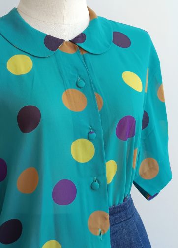 Camisa VINTAGE puntos colores TALLA 42-44