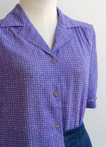 Camisa VINTAGE malva motas blancas TALLA 36