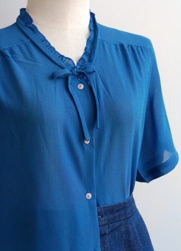 Camisa VINTAGE azul lisa TALLA 42