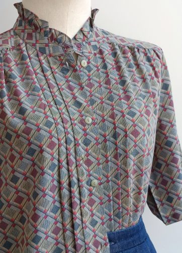 Camisa VINTAGE gris rombos colores TALLA 38-42