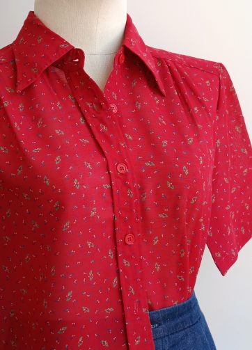 Camisa VINTAGE roja motivo TALLA 38-40