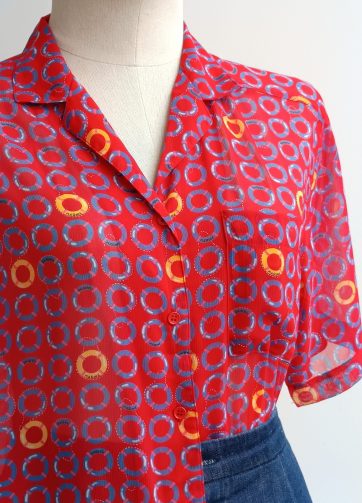 Camisa VINTAGE roja marine TALLA 34