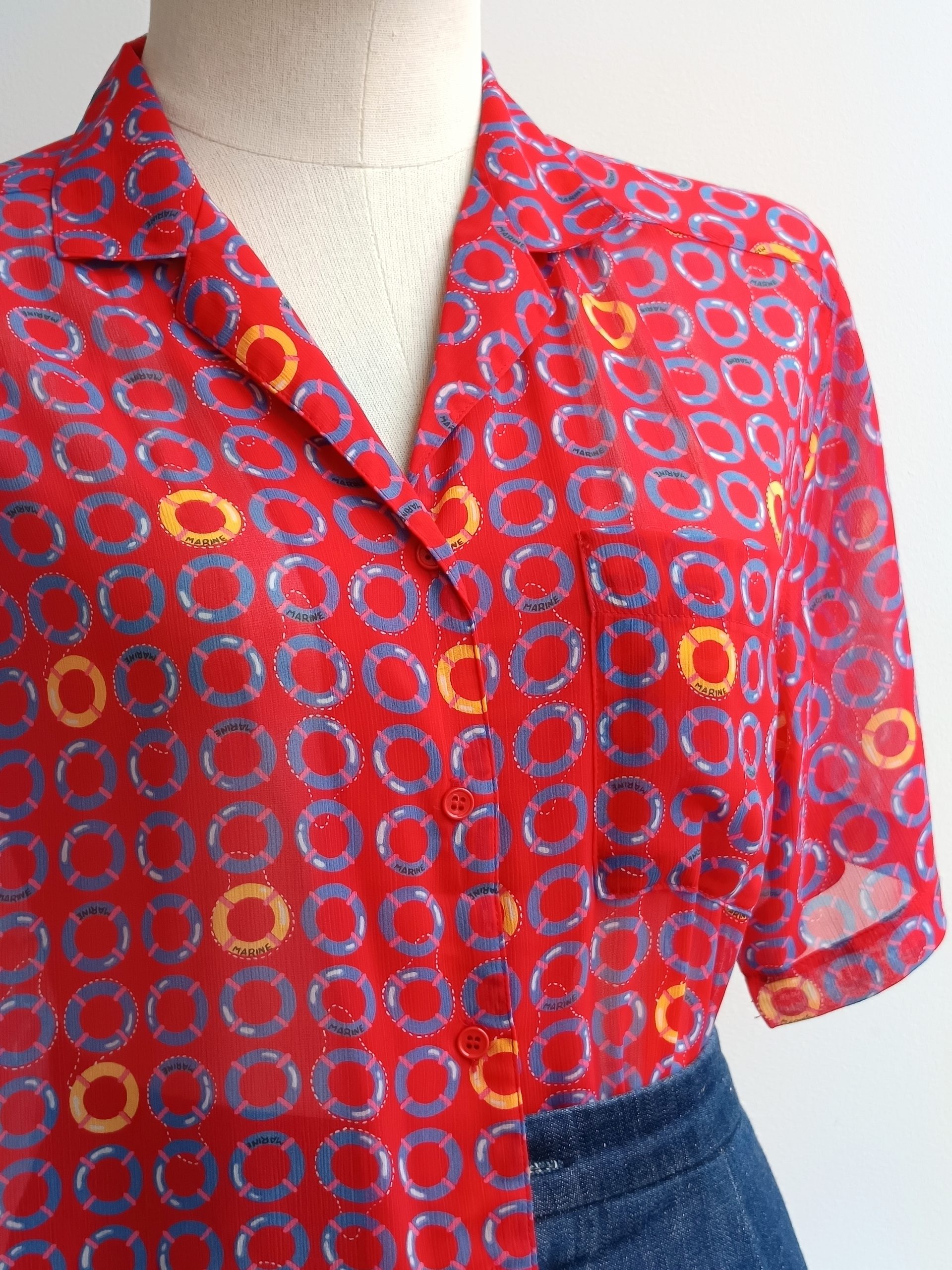 Camisa VINTAGE roja marine TALLA 34