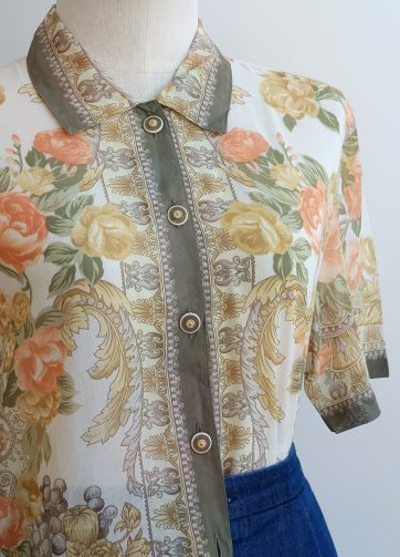 Camisa VINTAGE rosas naranjas TALLA 34