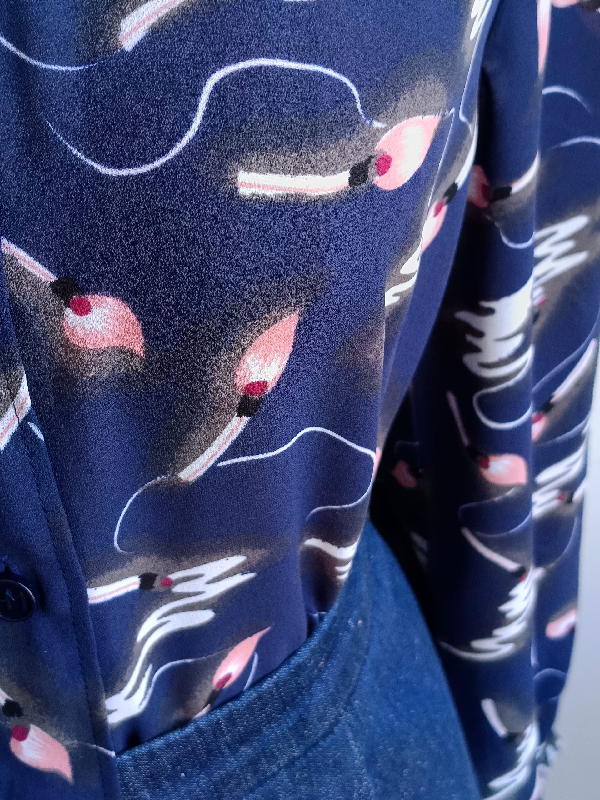 Camisa VINTAGE azul cerillas TALLA 36-38 - Imagen 3