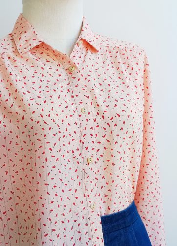 Camisa VINTAGE rosa lagrimitas TALLA 40-42